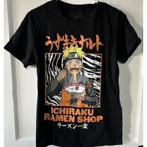 Naruto T-Shirt Men's S 2007 Shippuden Collection Ichiraku Ramen Shop Black‎